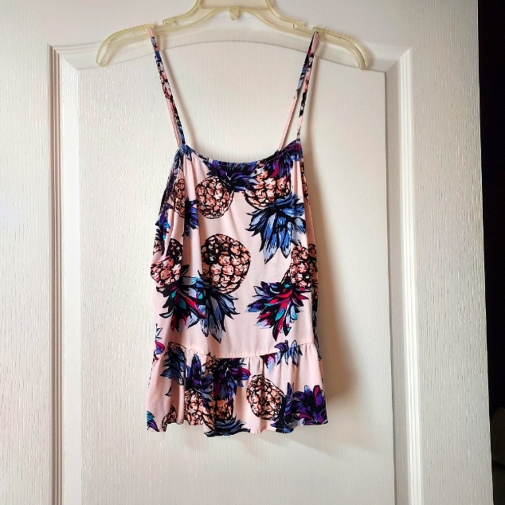Super Cute Elodie Medium  Floral Pineapple Print Tank Top
